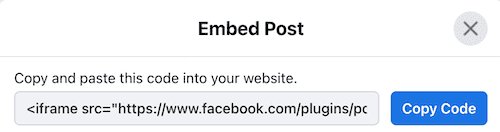 Facebook embed code