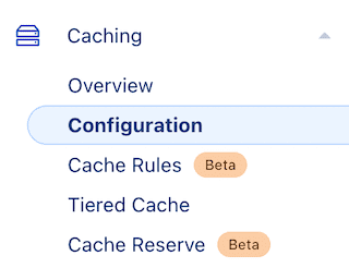 Cloudflare cache setting