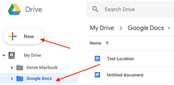 Google Drive New Doc