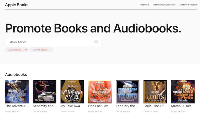 Search for audiobooks or books