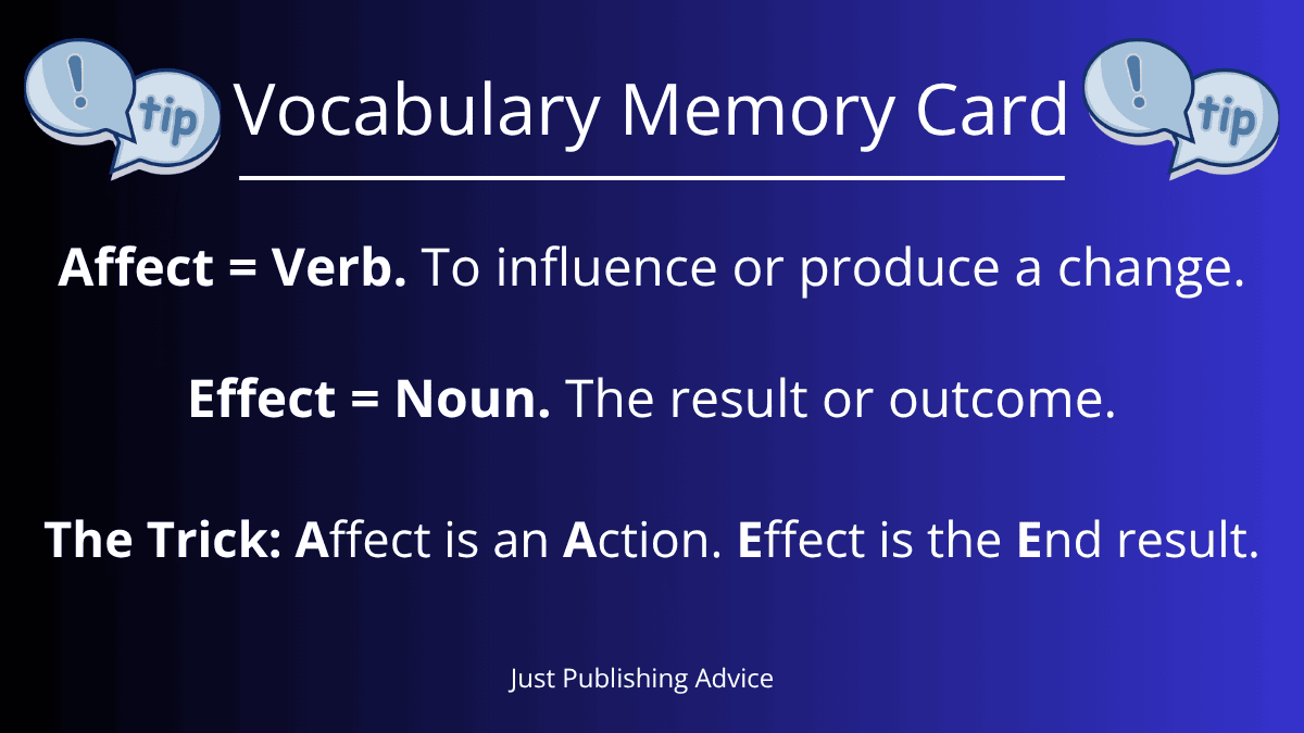 Vocabulary Memory Card Affect and Effect