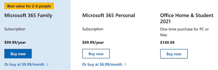 Microsoft 365 Prices