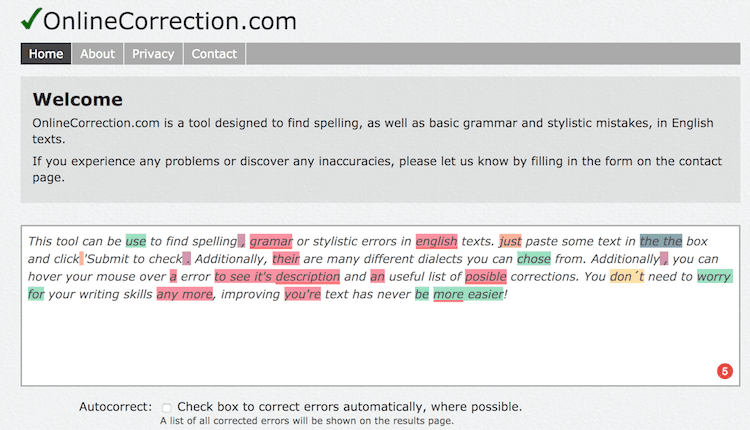online correction free grammar checker