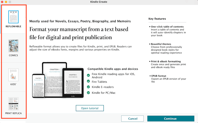 Select your book type