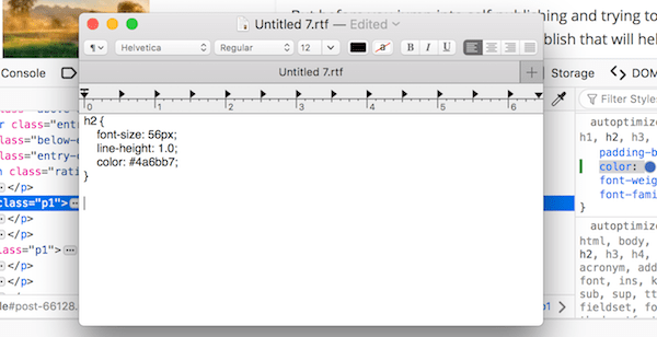 Paste color code to text editor