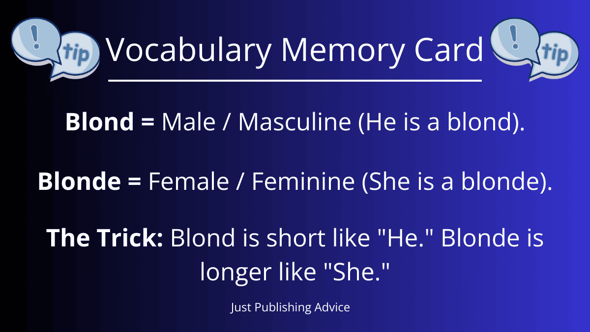 Vocabulary Memory Card Blond And Blonde Vocabulary Memory Card Blond And Blonde