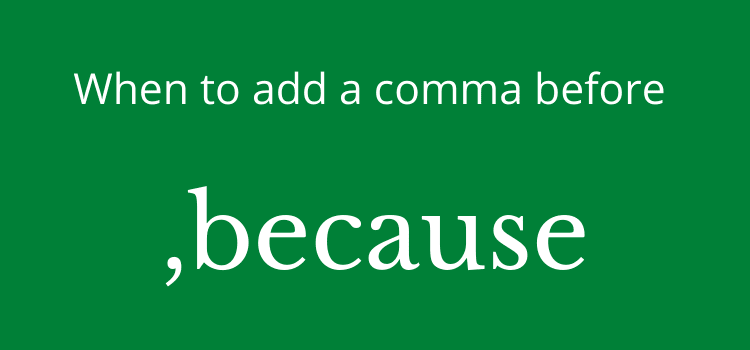 When Do We Use A Comma Before Because