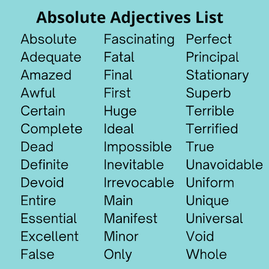 Absolute Adjective Examples In English