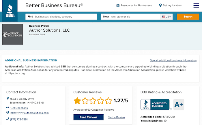 BBB check publisher details and reputation