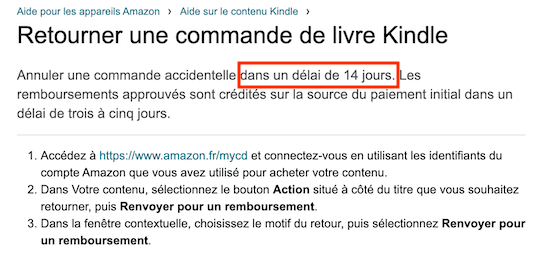 Amazon France refund