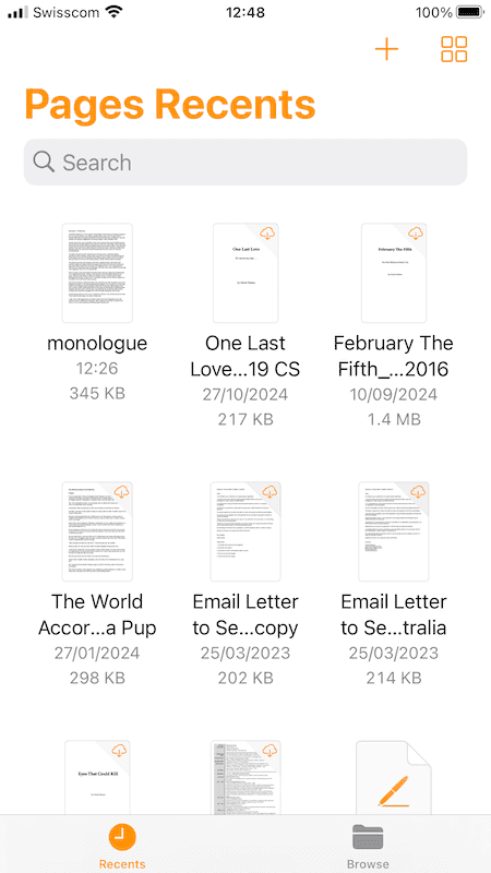 Apple Pages Mobile App files