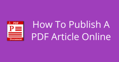 How To Publish A PDF Article Online