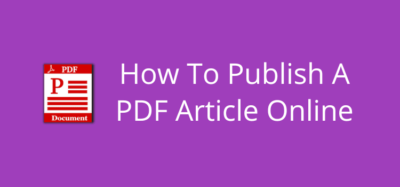 Publish A PDF Article Online For Free Without A Blog