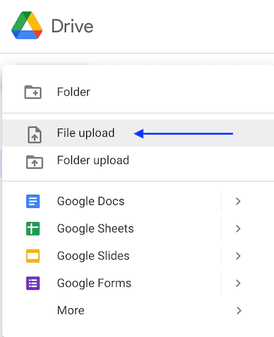 Upload pdf file to Google Drive