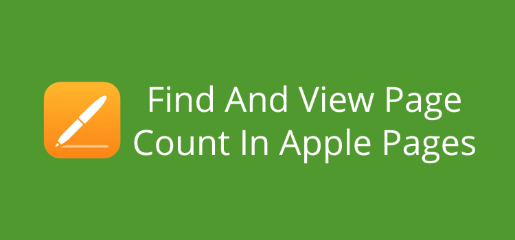 View Page Count In Apple Pages