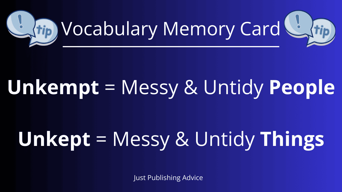 Vocabulary Memory Card For Unkempt And Unkept
