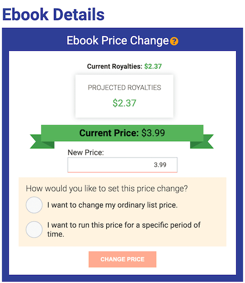 Change ebook price D2D