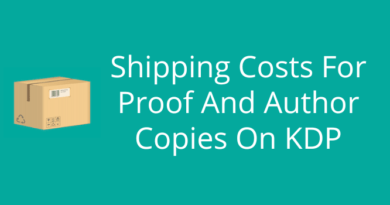 Shipping Costs For Proof And Author Copies On KDP