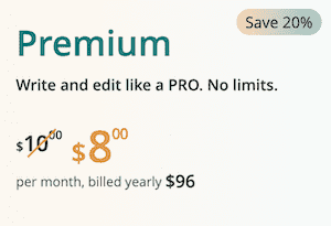 Save twenty percent on the premium grammar checker price