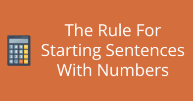 The Rule For Starting Sentences With Numbers
