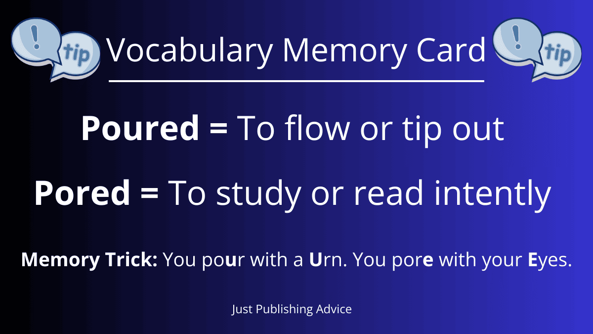 Vocabulary Memory Card Poured And Pored