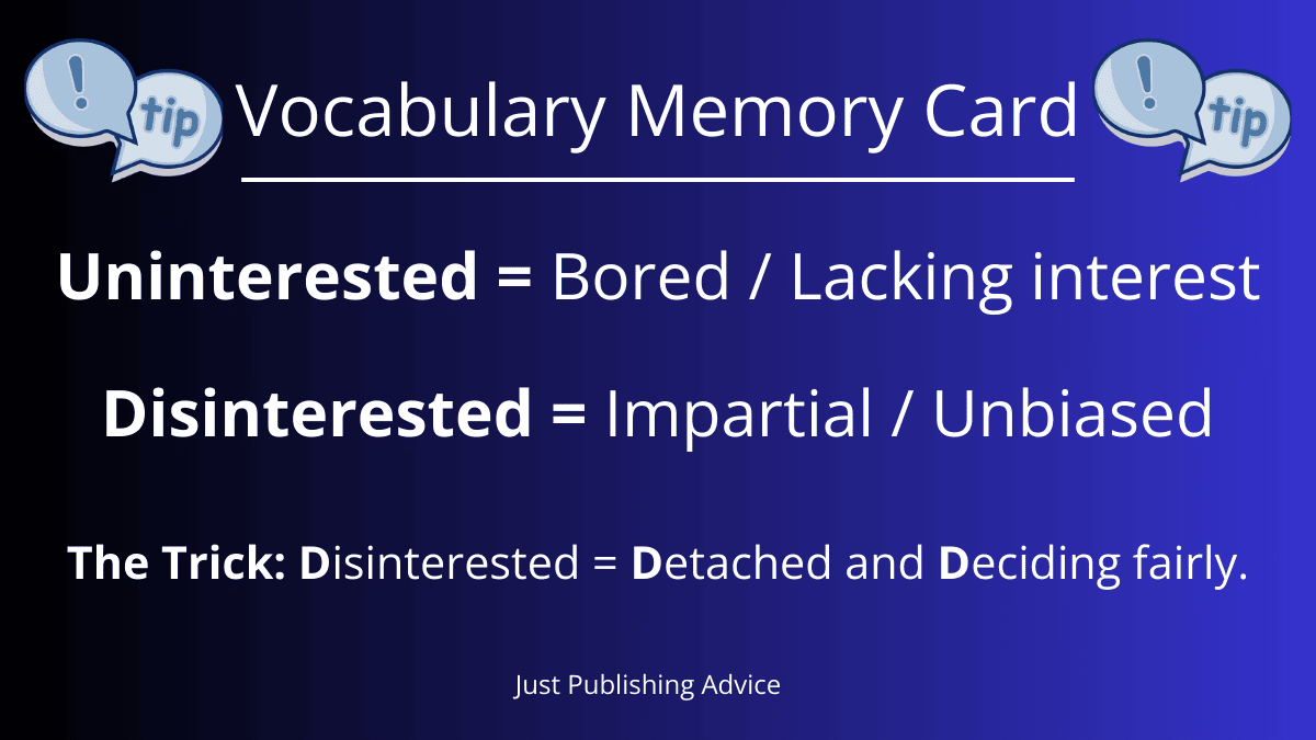 Vocabulary Memory Card Uninterested And Disinterested Vocabulary Memory Card Uninterested And Disinterested