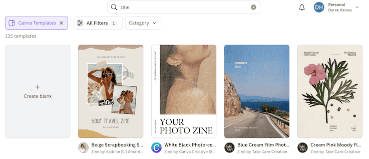 Canva zine templates