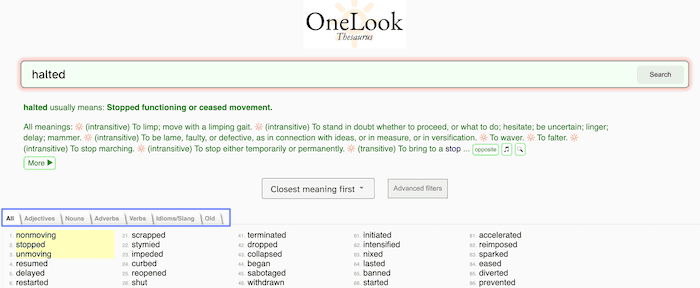 OneLook Thesaurus