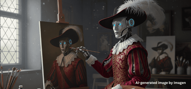 17th Century AI-Generated Image Of A Robot Painter