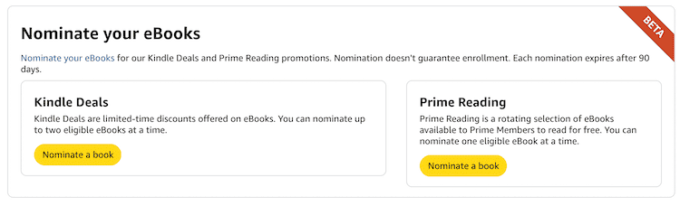 Nominate your ebooks on Amazon