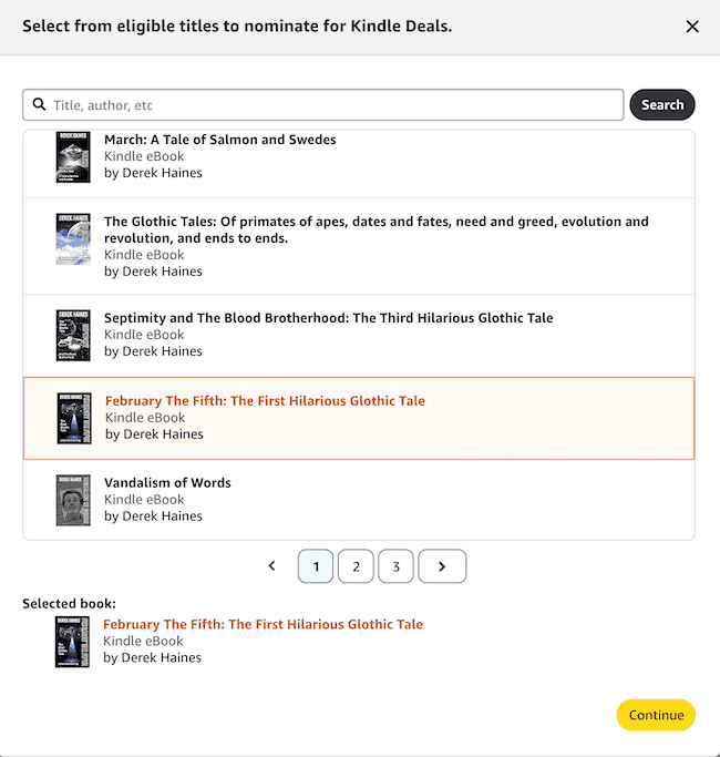Select one of your books