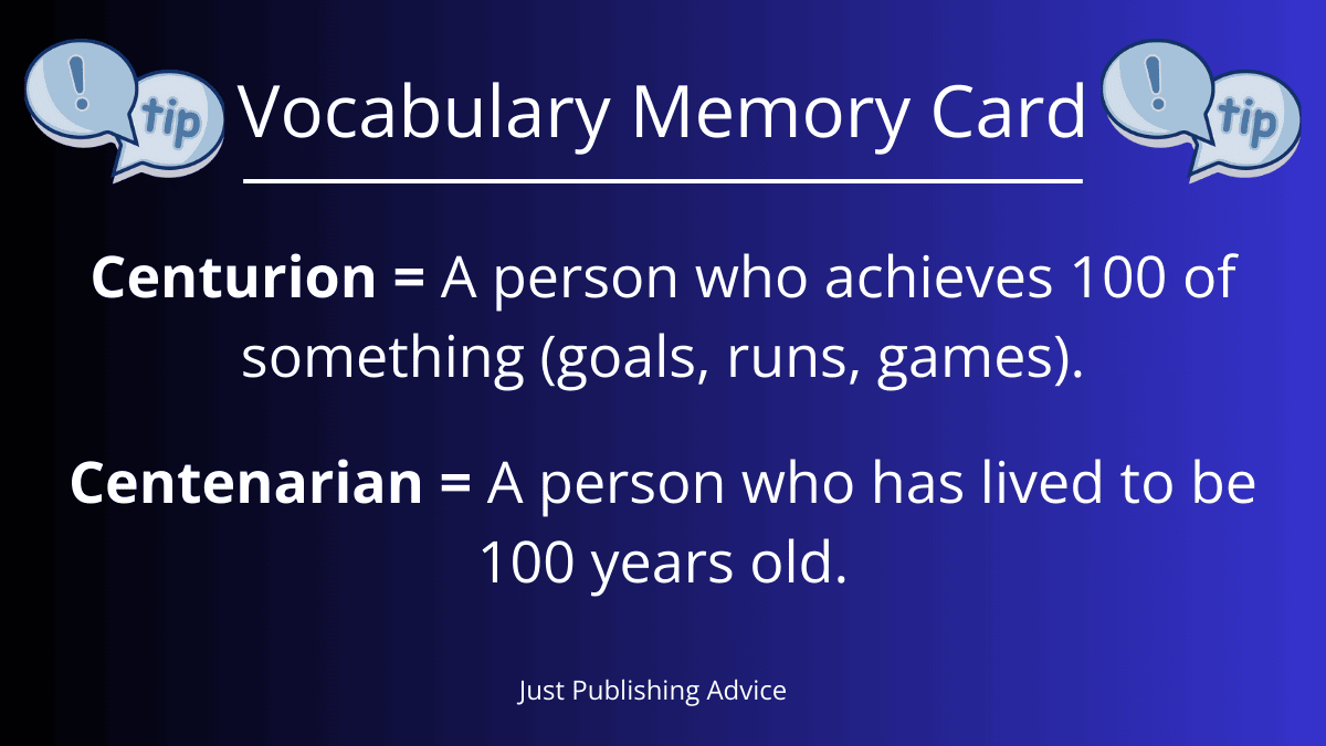 Vocabulary Memory Card Centurion And Centenarian Vocabulary Memory Card Centurion And Centenarian