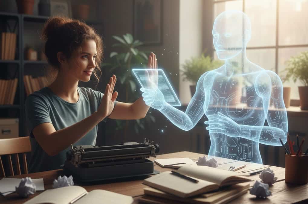 A writer saying no to an AI writing assistant