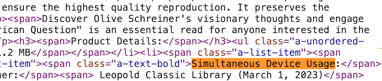 Amazon DRM-free ebook information still appears in page source code Amazon DRM-free ebook information still appears in page source code