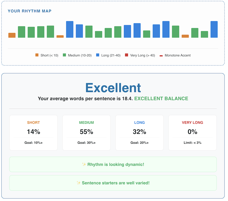 Sentence flow result Sentence flow result